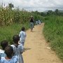The kids on their way to the MASUDE project.